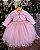 Vestido Menina Bonita Rosa Perolas - Imagem 4