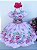 Vestido Juvenil Mimadine Temático Coruja Florido Rosa - Imagem 1