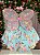 Vestido Infantil Giovanella Florido Azul Tiffany com Rosa - Imagem 6