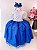 Vestido Infantil Marie Longo Branco com Azul Royal Cinto de "Perolas" - Imagem 1
