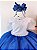 Vestido Infantil Marie Longo Branco com Azul Royal Cinto de "Perolas" - Imagem 2