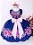 Vestido Juvenil Miss Cherry Azul Royal Florido - Imagem 3