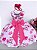 Vestido Juvenil Miss Cherry Florido Rosa Com Pink - Imagem 3