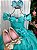 Vestido Marie Longo Manga Princesa Verde Tiffany - Imagem 4