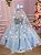 Vestido Lele Encanto Frozen Azul Bebe - Imagem 3