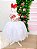 Vestido Enjoy Longo Branco Peito Florido Salmão - Imagem 1