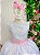 Vestido Marie Longo Branco Laço Rosa - Imagem 2