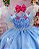 Vestido Princesa Belli Bia Jardim Encantado Azul Bebe - Imagem 6
