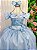 Vestido Marie Longo Manga Princesa Azul Bebe - Imagem 5