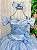 Vestido Marie Longo Manga Princesa Azul Bebe - Imagem 3