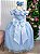 Vestido Marie Longo Manga Princesa Azul Bebe - Imagem 9