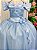 Vestido Marie Longo Manga Princesa Azul Bebe - Imagem 7