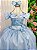 Vestido Marie Longo Manga Princesa Azul Bebe - Imagem 3