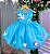 Vestido Princesa Belli Anabel Jardim Encantado Azul Turquesa - Imagem 1