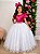 Vestido Enjoy Longo Mari Peito Rendado Pink Saia Branca - Imagem 1