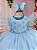 Vestido Menina Bonita Manga Cisne Azul Bebe Borboletas - Imagem 2