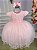 Vestido Menina Bonita Rosa Bebe Borboletas Peito de Tule - Imagem 1