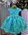 Vestido Marie Jardim Encantado Luxo Verde Tiffany - Imagem 1