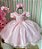 Vestido Belle Fille Rosa Bebe Gola de Perolas - Imagem 1