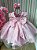 Vestido Belle Fille Rosa Bebe Gola de Perolas - Imagem 4