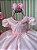 Vestido Belle Fille Rosa Bebe Gola de Perolas - Imagem 3