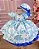Vestido Miss Cherry Chapeu Florido Borboletas Azul Royal - Imagem 1