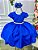 Vestido Ysa Kids Azul Royal Peito Perolas - Imagem 1