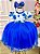 Vestido Infantil Menina Bonita Florido Azul Royal - Imagem 1