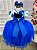 Vestido Infantil Menina Bonita Florido Azul Royal - Imagem 4