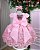 Vestido Marie Jardim Encantado Realeza Rosa Bebe - Imagem 4