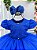 Vestido Menina Bonita Azul Royal Peito Rendado - Imagem 2