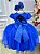 Vestido Menina Bonita Azul Royal Peito Rendado - Imagem 4
