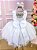 Vestido Marie Juvenil Branco Peito Glitter - Imagem 6