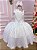 Vestido Lorenzetti Branco Peito Flores - Imagem 1