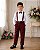 Conjunto Meninos Miss Cherry Leo Suspensorio Marsala - Imagem 1
