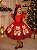 Vestido Banana Club Vermelho Ursinho Flores Natal - Imagem 1