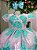 Vestido Marie Jardim Encantado Realeza Rosa Renda Verde Tiffany - Imagem 2
