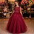Vestido Infantil Enjoy Longo Regata Marsala - Imagem 1