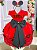 Vestido Infantil Princesa Temático Minnie/Minie Realeza Luxo Vermelho - Imagem 6