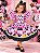 Vestido Temáticos Kids Minnie/Minie Rosa Com Preto - Imagem 1