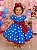Vestido Infantil Menina Bonita Azul Galinha Pintadinha Poá - Imagem 1