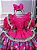 Vestido Bella Child Junino Quadrilha Flor do Sertão Luxo Pink - Imagem 3