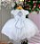 Vestido Infantil Menina Bonita Branco Aurora - Imagem 7