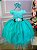 Vestido Juvenil Vila Lele Luiza Verde Tiffany - Imagem 1