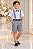 Conjunto Miss Cherry Meninos Social Shorts Ravi Cinza - Imagem 1