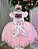 Vestido Menina Bonita Jardim Encantado Rosa Bebe Jaqueline - Imagem 4