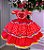 Vestido Bella Child Junino Quadrilha do Amor Luxo Vermelho - Imagem 1