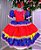 Vestido Junino Mimadine Arraia Florido Luxo Vermelho - Imagem 1