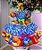 Vestido Junino Mimadine Luxo Encantado Azul Florido - Imagem 1