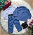 Conjunto Miss Cherry Social Terno - Blaizer Listrado e Calça Lisa Gael Azul - Imagem 3